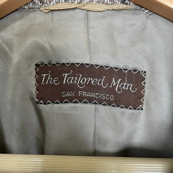 Vintage Lanvin Paris Luxury 100% Pure Scottish Wool Tweed Blazer Leather Accent - Picture 3 of 8